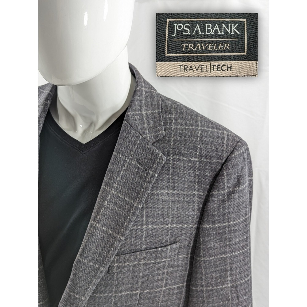 Jos A Bank Traveler Blazer SportCoat Two Button‎ Casual Suit Jacket44S SLIM FIT